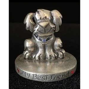 AJMC  Metal Photo Card Holder Puppy Dog My Best Friend with Collar and Hearts